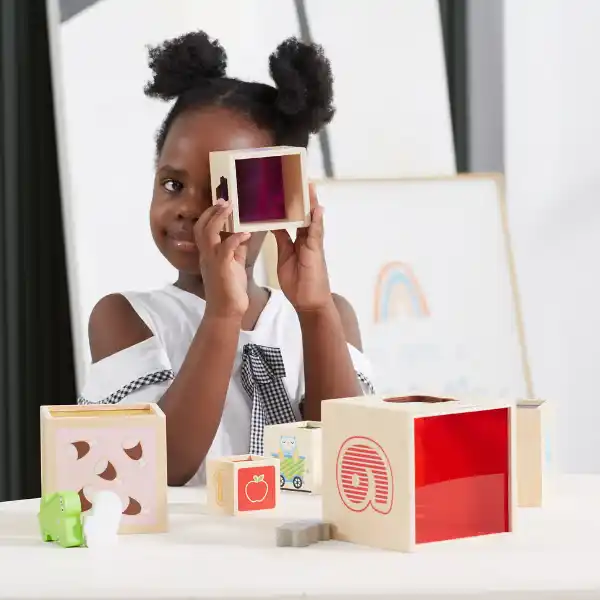 Деревянные кубики-пирамидка "Играй и учи"