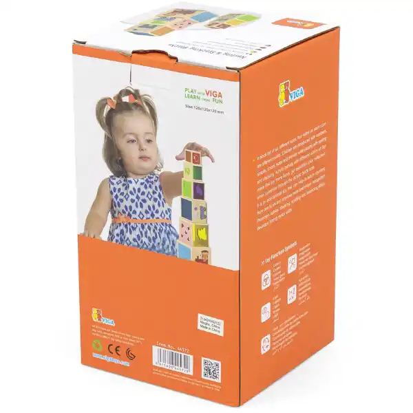 Деревянные кубики-пирамидка "Играй и учи"