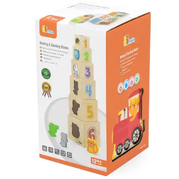 Деревянные кубики-пирамидка "Играй и учи"