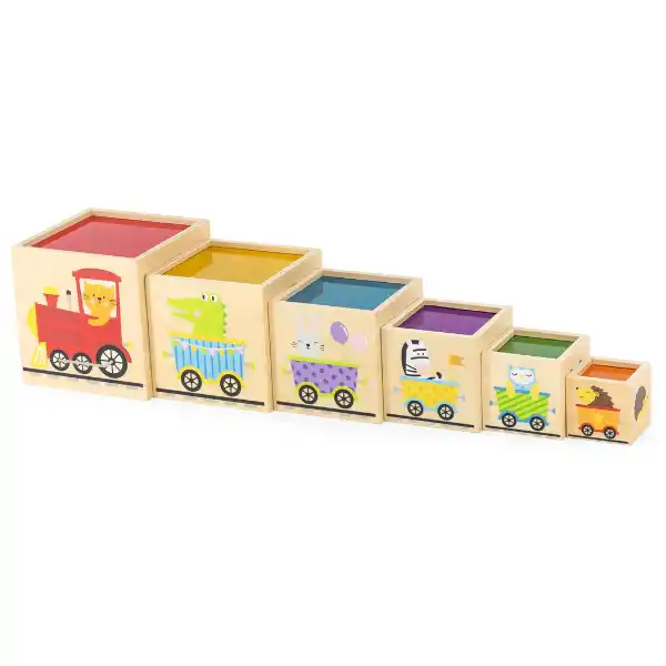 Деревянные кубики-пирамидка "Играй и учи"