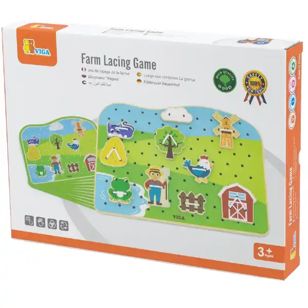 Деревянная шнуровка "Ферма", 24 элем.