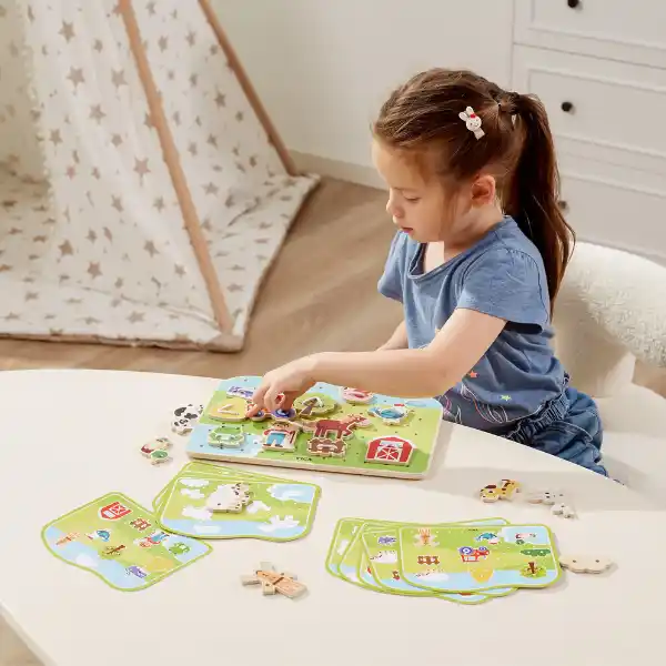 Деревянная шнуровка "Ферма", 24 элем.