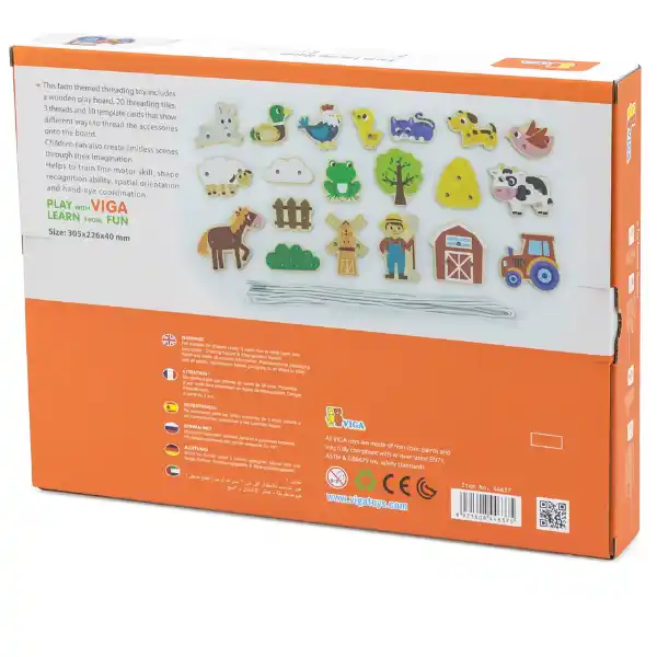 Деревянная шнуровка "Ферма", 24 элем.