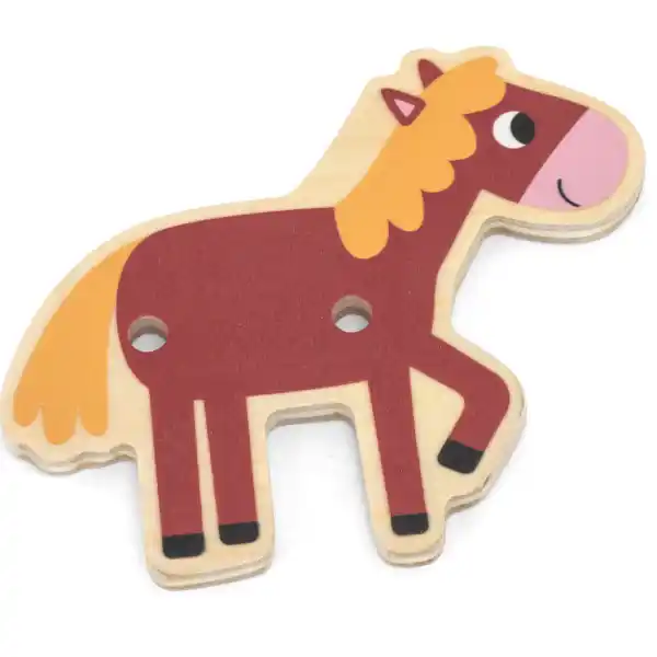 Деревянная шнуровка "Ферма", 24 элем.