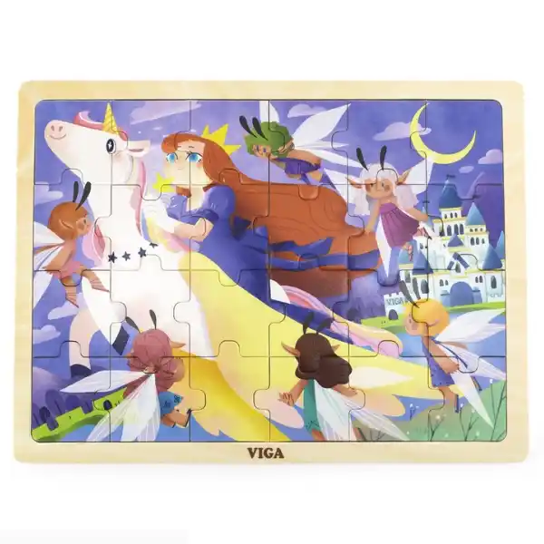 Puzzle din lemn „Zburând pe unicorn”, 24 elem.