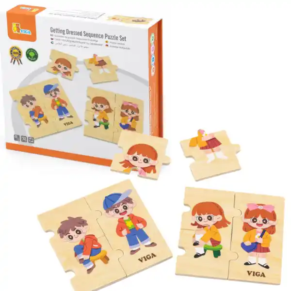 Деревянный пазл-игра "Учимся одеваться", 28 элем.