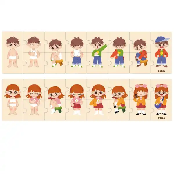 Деревянный пазл-игра "Учимся одеваться", 28 элем.