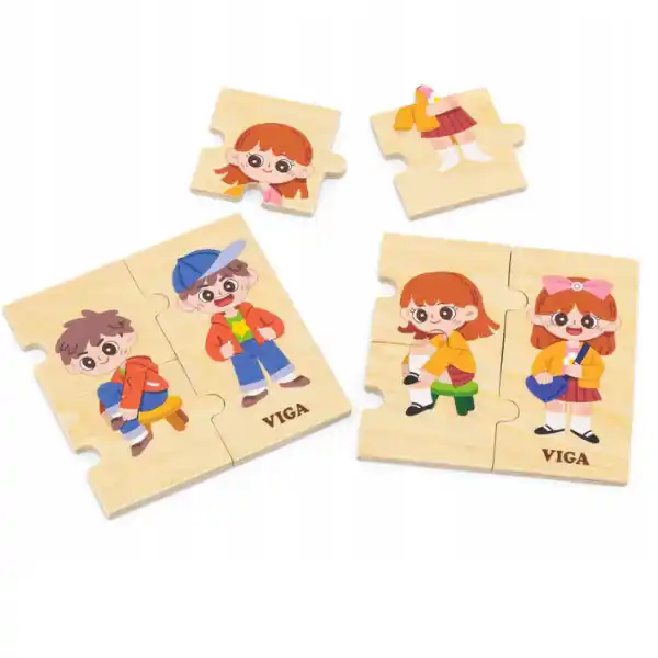 Деревянный пазл-игра "Учимся одеваться", 28 элем.