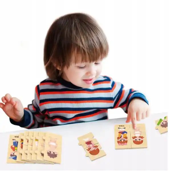 Деревянный пазл-игра "Учимся одеваться", 28 элем.