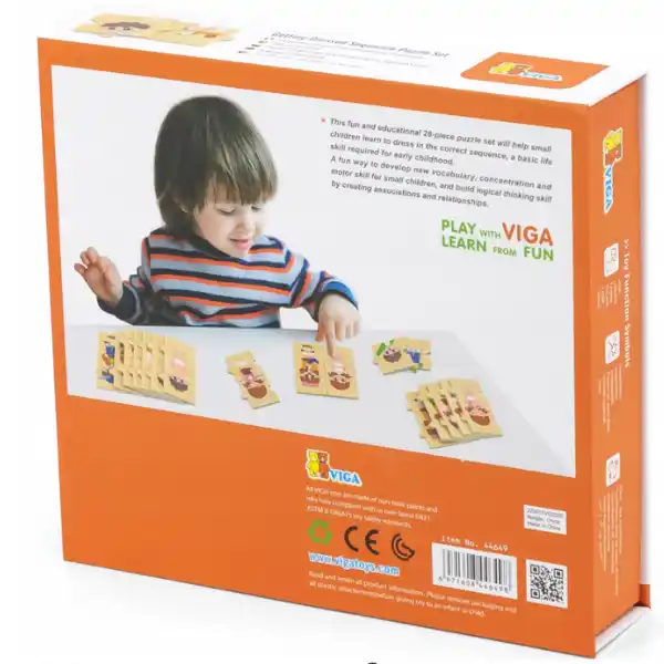 Деревянный пазл-игра "Учимся одеваться", 28 элем.