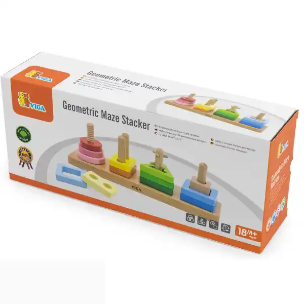 Sorter geometric din lemn „Calcul, forme si culori”