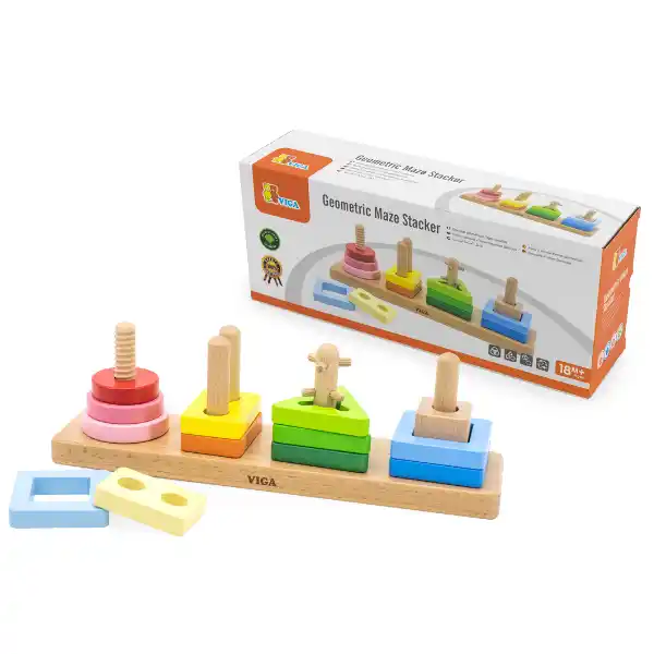 Sorter geometric din lemn „Calcul, forme si culori”