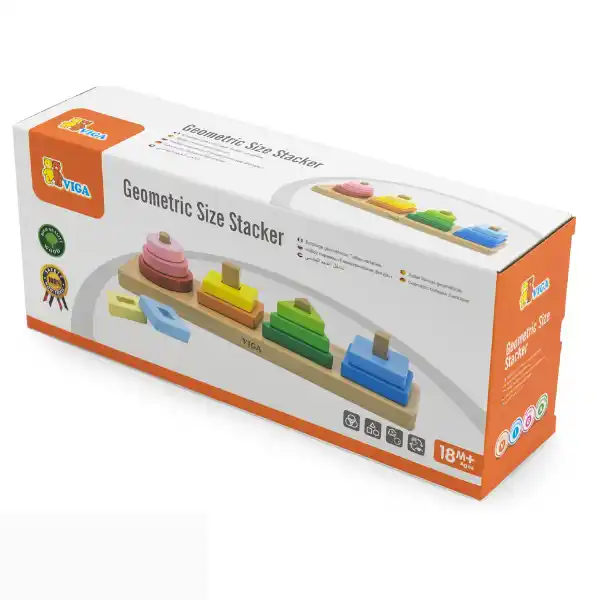 Деревянный геометрический сортер "Учим формы и цвета", 12 элем.