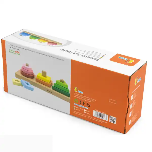 Деревянный геометрический сортер "Учим формы и цвета", 12 элем.