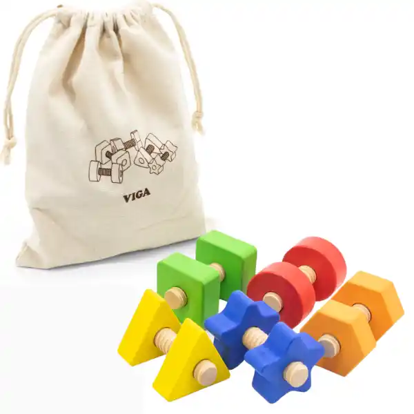 Деревянный развивающий набор "Гайки и болты", 40 элем.