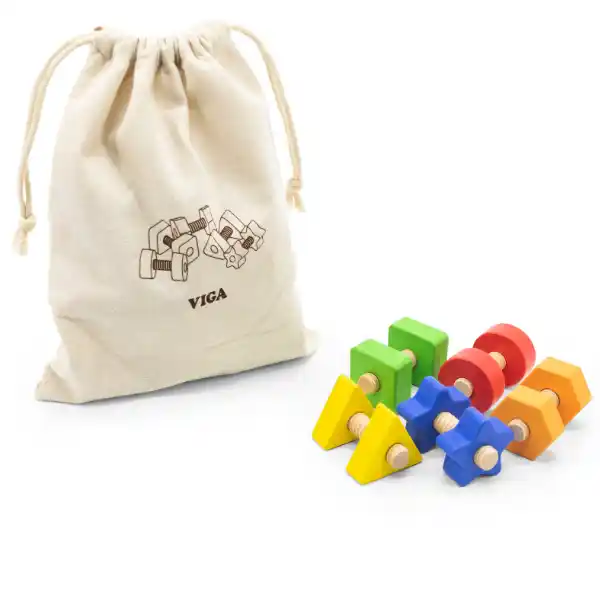 Деревянный развивающий набор "Гайки и болты", 40 элем.