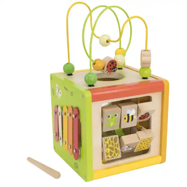 Деревянный бизикуб “Игровой куб 5 в 1”