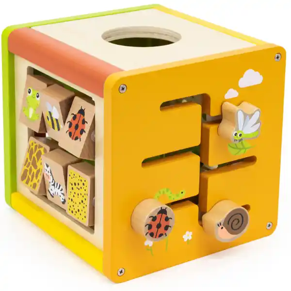 Деревянный бизикуб “Игровой куб 5 в 1”