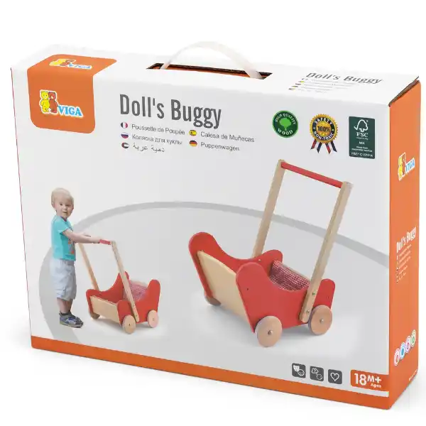 Ходунки-каталка и коляска 2 в 1, красного цвета