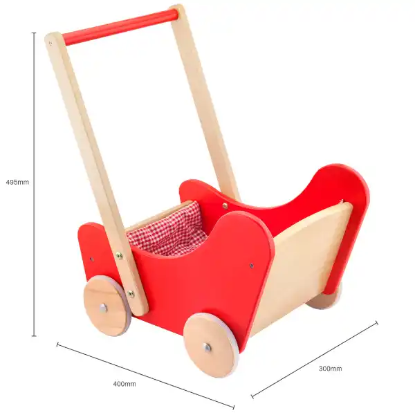 Ходунки-каталка и коляска 2 в 1, красного цвета