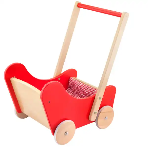 Ходунки-каталка и коляска 2 в 1, красного цвета