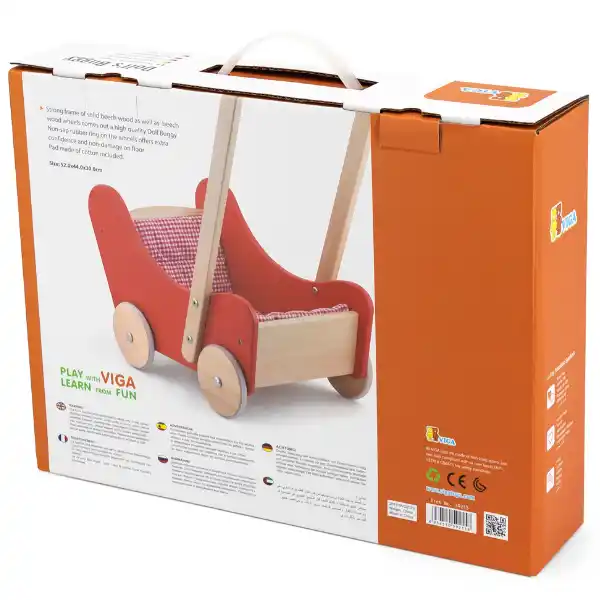 Ходунки-каталка и коляска 2 в 1, красного цвета