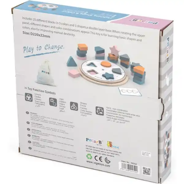 Joc de sortare din lemn „Figuri”