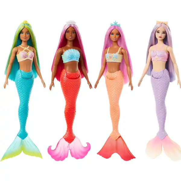 Papușa Barbie Dreamtopia „Sirena cu păr multicolor”, 4 modele