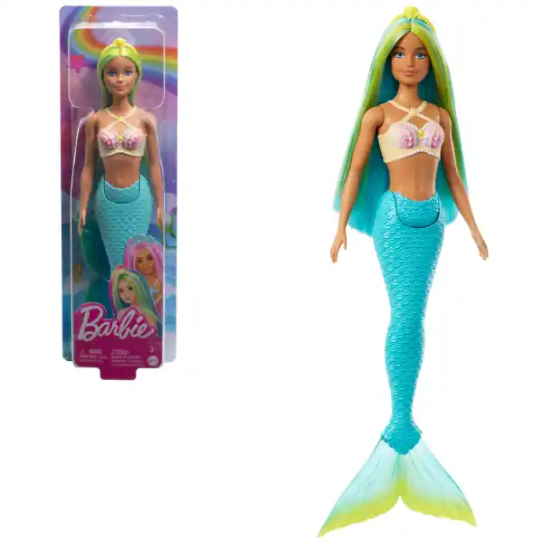 Papușa Barbie Dreamtopia „Sirena cu păr multicolor”, 4 modele