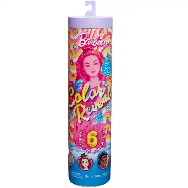 Papusa Barbie Color Reveal gama „Inspirat de curcubeu”, tema anilor 1960
