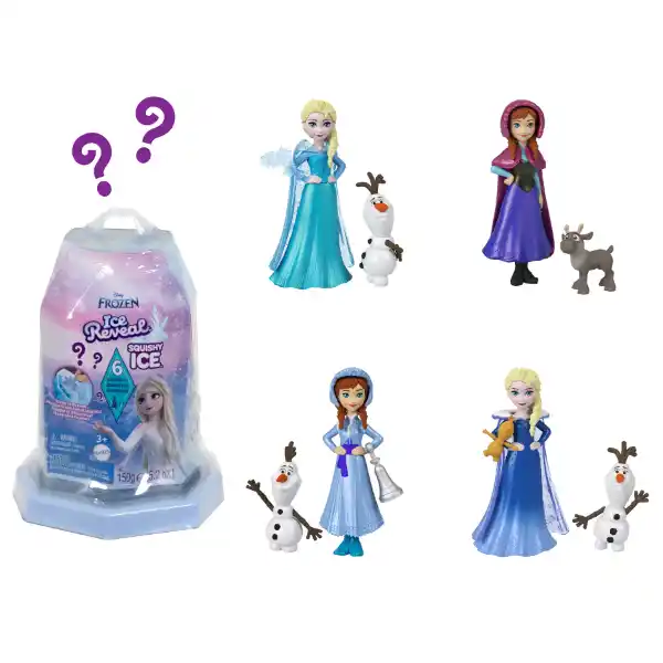 Set Surpriză Disney Frozen Ice Reveal cu gel de gheață Squishy, 6 modele, 4 modele
