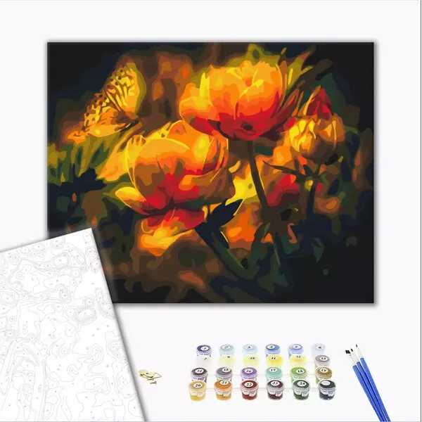 Pictură pe numere 40*50 cm (în cutie) – Contraste florale