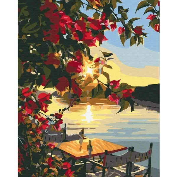 Pictură pe numere 40*50 cm (în cutie) – Apus de soare pe dig