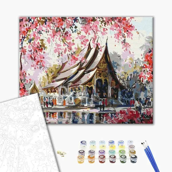 Pictură pe numere 40*50 cm (în cutie) – Templu thailandez