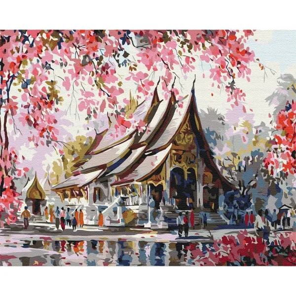 Pictură pe numere 40*50 cm (în cutie) – Templu thailandez