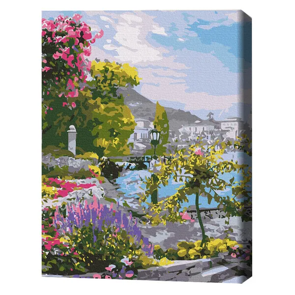 Pictură pe numere 40*50 cm (în cutie) – Grădină antică pe malul mării