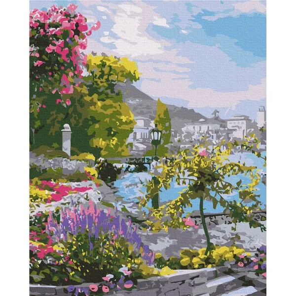 Pictură pe numere 40*50 cm (în cutie) – Grădină antică pe malul mării