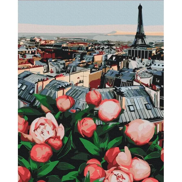 Pictură pe numere 40*50 cm (în cutie) – Pionii cu vedere la Paris