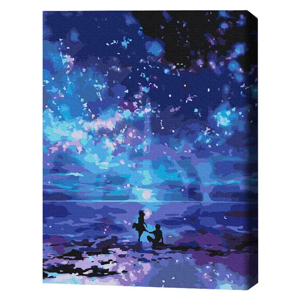 Pictură pe numere 40*50 cm (în cutie) – Malul mării în culorile nopții