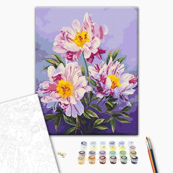 Pictură pe numere 40*50 сm (fără cutie) – Regatul bujorilor