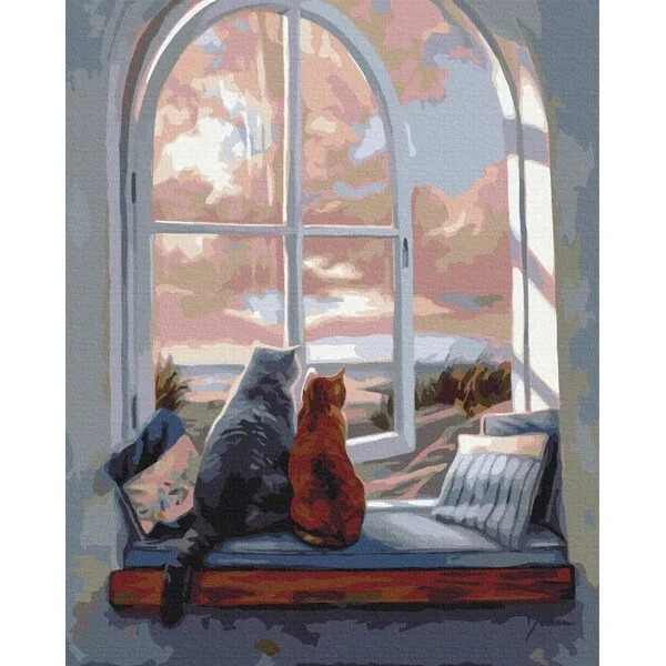 Pictură pe numere 40*50 сm (fără cutie) – Peisaj pentru pisici