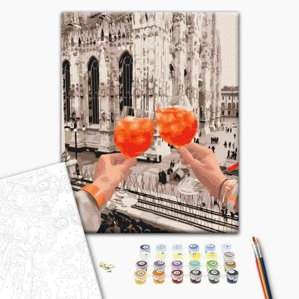 Pictură pe numere 40*50 сm (fără cutie) – Paharele Duomo