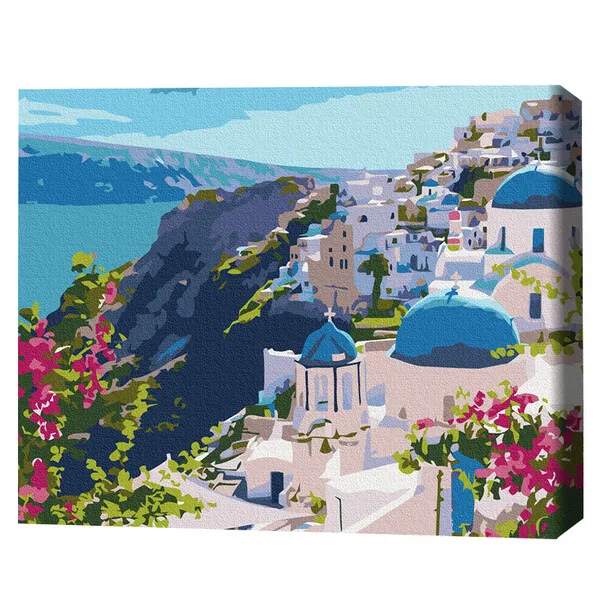 Pictură pe numere 40*50 сm (fără cutie) – Peisaj din Santorini