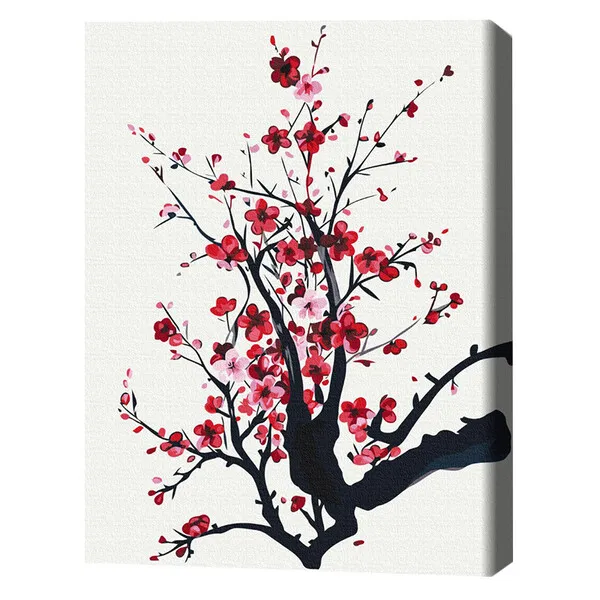 Pictură pe numere 40*50 сm (fără cutie) – O ramură de sakura