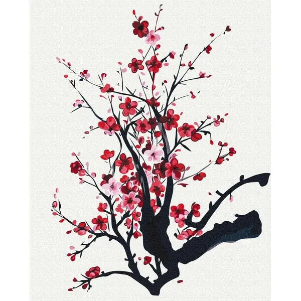Pictură pe numere 40*50 сm (fără cutie) – O ramură de sakura
