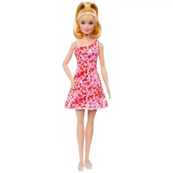 Papușa Barbie „Fashionista în rochie cu model floral”