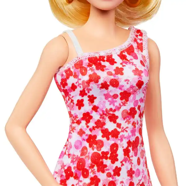 Papușa Barbie „Fashionista în rochie cu model floral”