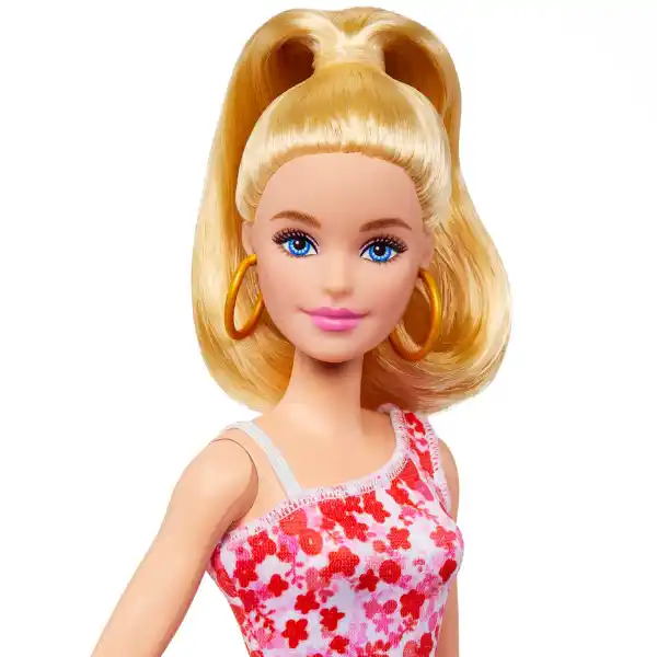 Papușa Barbie „Fashionista în rochie cu model floral”