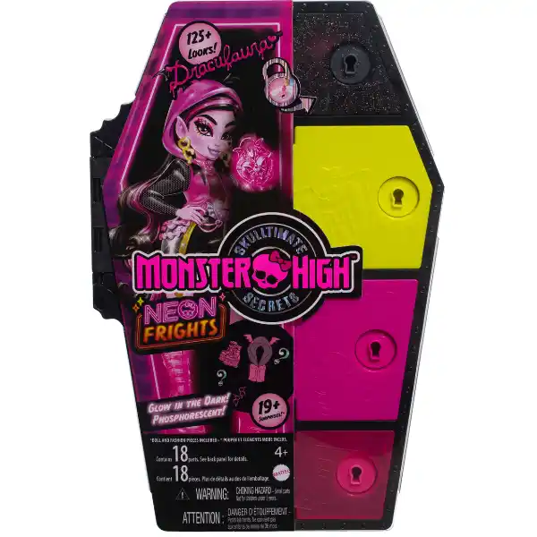 Игровой набор Monster High Neon Fright "Дракулаура и Секреты в ее шкафу "