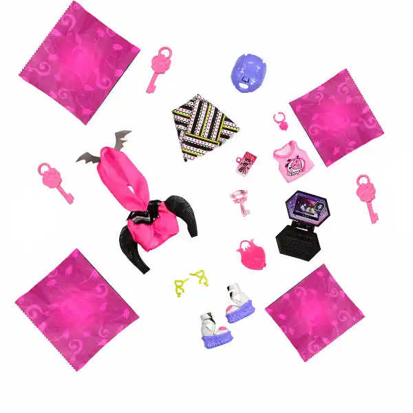 Игровой набор Monster High Neon Fright "Дракулаура и Секреты в ее шкафу "